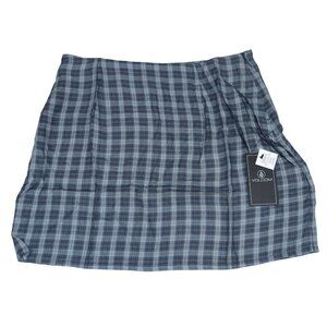 Volcom Juniors XS Haute Embers A-Line Vintage Style Plaid Navy Mini-Skirt NWT